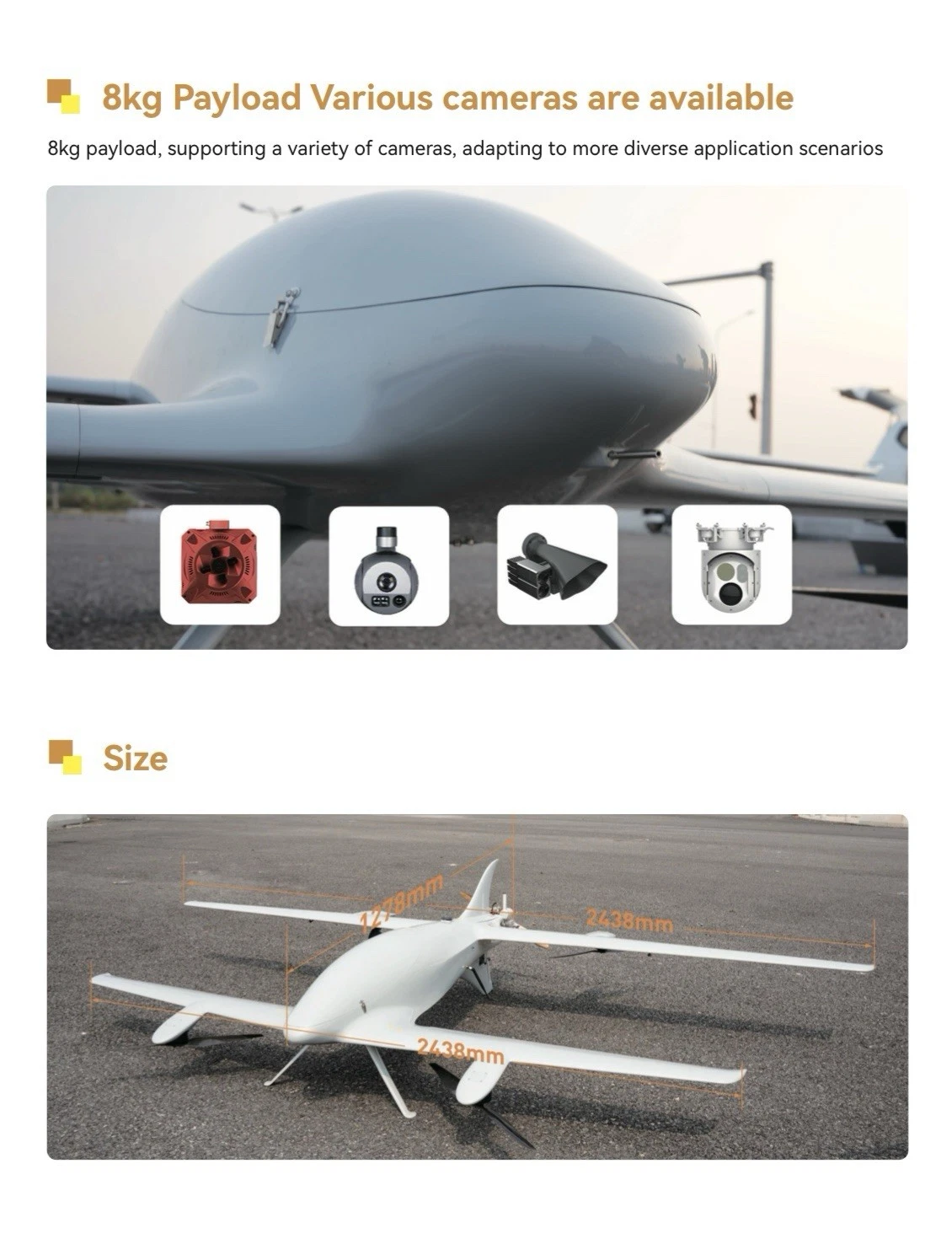 VTOL Fixed Wing UAV Long Range Distance 8Kg Cargo Delivery Drone 10H Flight Time - Image 10